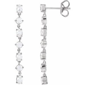1 1/5 ct Lab-Grown Diamond 7-Stone Dangle Earrings