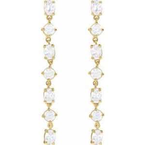 1 1/5 ct Lab-Grown Diamond 7-Stone Dangle Earrings