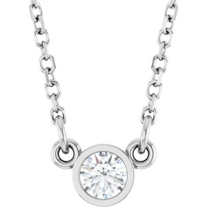 1/4 ct Diamond Bezel-Set Solitaire Birthstone Necklace