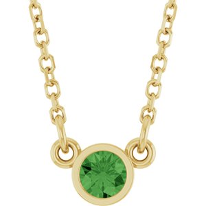 1/4 ct Diamond Bezel-Set Solitaire Birthstone Necklace