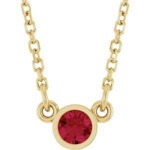 1/4 ct Diamond Bezel-Set Solitaire Birthstone Necklace
