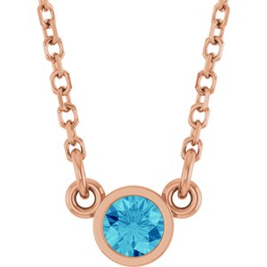 1/4 ct Diamond Bezel-Set Solitaire Birthstone Necklace
