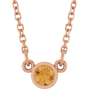 1/4 ct Diamond Bezel-Set Solitaire Birthstone Necklace