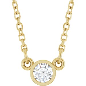 1/4 ct Diamond Bezel-Set Solitaire Birthstone Necklace