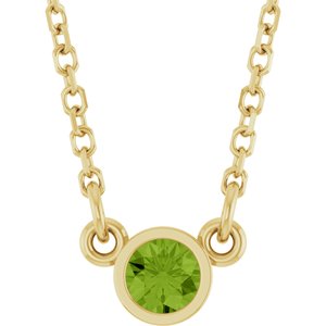 1/4 ct Diamond Bezel-Set Solitaire Birthstone Necklace
