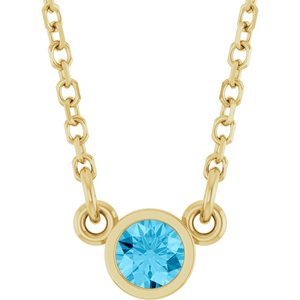1/4 ct Diamond Bezel-Set Solitaire Birthstone Necklace