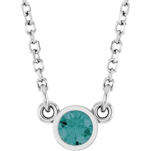 1/4 ct Diamond Bezel-Set Solitaire Birthstone Necklace