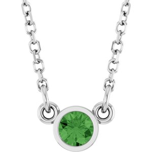 1/4 ct Diamond Bezel-Set Solitaire Birthstone Necklace
