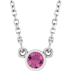 1/4 ct Diamond Bezel-Set Solitaire Birthstone Necklace