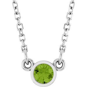 1/4 ct Diamond Bezel-Set Solitaire Birthstone Necklace