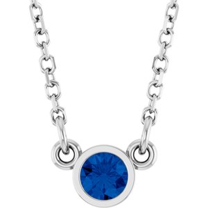 1/4 ct Diamond Bezel-Set Solitaire Birthstone Necklace