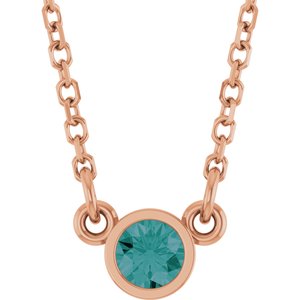 1/4 ct Diamond Bezel-Set Solitaire Birthstone Necklace