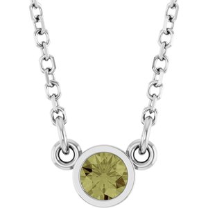 1/4 ct Diamond Bezel-Set Solitaire Birthstone Necklace