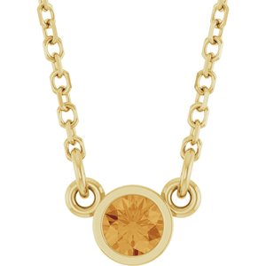 1/4 ct Diamond Bezel-Set Solitaire Birthstone Necklace