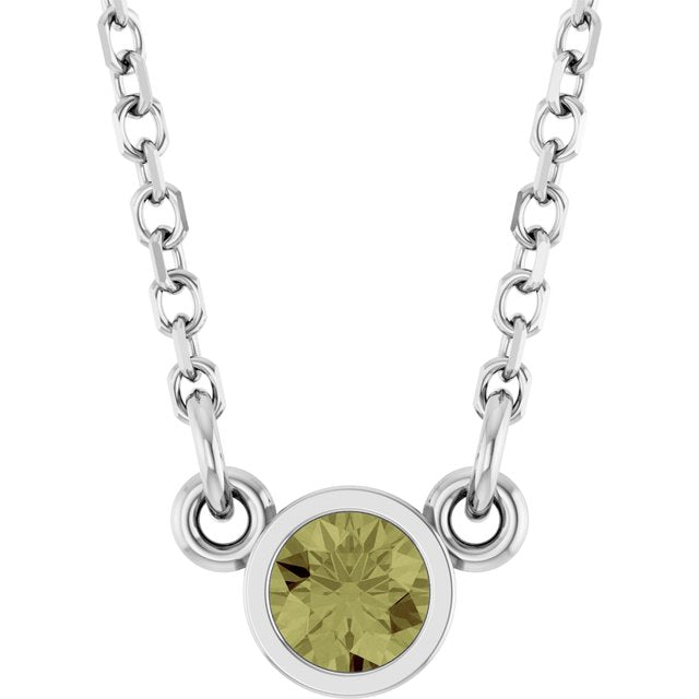 14k-white-natural-green-sapphire-solitaire-18"-necklace