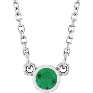 1/4 ct Diamond Bezel-Set Solitaire Birthstone Necklace