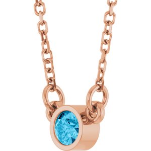 1/4 ct Diamond Bezel-Set Solitaire Birthstone Necklace