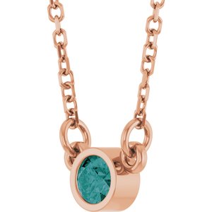 1/4 ct Diamond Bezel-Set Solitaire Birthstone Necklace