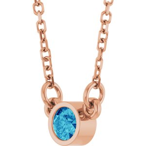 1/4 ct Diamond Bezel-Set Solitaire Birthstone Necklace