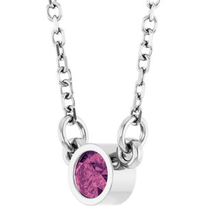 1/4 ct Diamond Bezel-Set Solitaire Birthstone Necklace