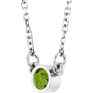 1/4 ct Diamond Bezel-Set Solitaire Birthstone Necklace
