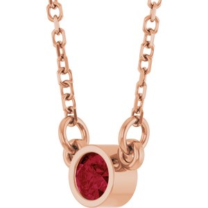 1/4 ct Diamond Bezel-Set Solitaire Birthstone Necklace