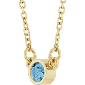1/4 ct Diamond Bezel-Set Solitaire Birthstone Necklace