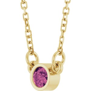 1/4 ct Diamond Bezel-Set Solitaire Birthstone Necklace