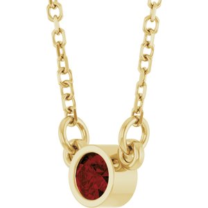 1/4 ct Diamond Bezel-Set Solitaire Birthstone Necklace