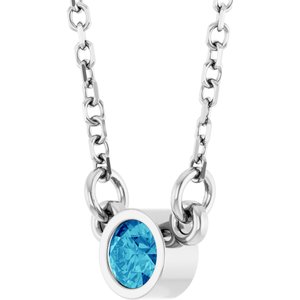 1/4 ct Diamond Bezel-Set Solitaire Birthstone Necklace