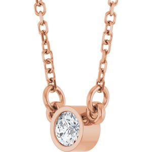 1/4 ct Diamond Bezel-Set Solitaire Birthstone Necklace