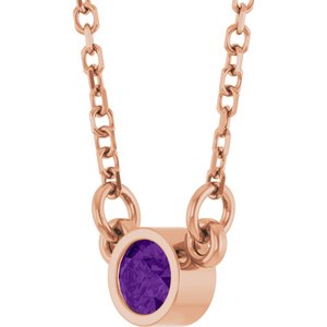 1/4 ct Diamond Bezel-Set Solitaire Birthstone Necklace