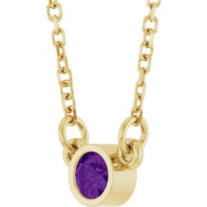 1/4 ct Diamond Bezel-Set Solitaire Birthstone Necklace