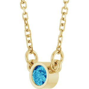 1/4 ct Diamond Bezel-Set Solitaire Birthstone Necklace