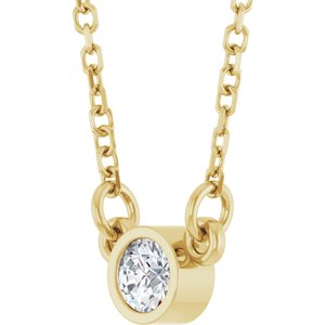 1/4 ct Diamond Bezel-Set Solitaire Birthstone Necklace