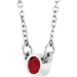 1/4 ct Diamond Bezel-Set Solitaire Birthstone Necklace
