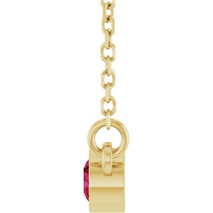 1/4 ct Diamond Bezel-Set Solitaire Birthstone Necklace