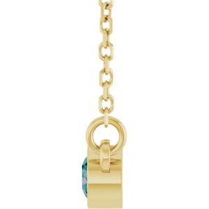 1/4 ct Diamond Bezel-Set Solitaire Birthstone Necklace