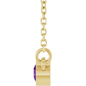1/4 ct Diamond Bezel-Set Solitaire Birthstone Necklace