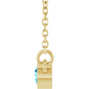 1/4 ct Diamond Bezel-Set Solitaire Birthstone Necklace