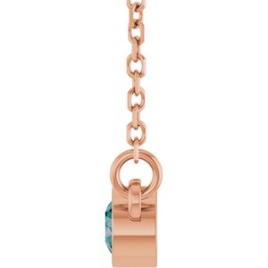 1/4 ct Diamond Bezel-Set Solitaire Birthstone Necklace