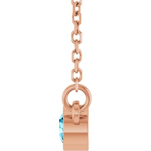 1/4 ct Diamond Bezel-Set Solitaire Birthstone Necklace