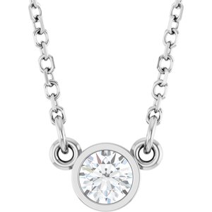 1/4 ct Diamond Bezel-Set Solitaire Birthstone Necklace