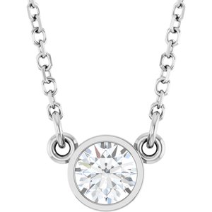 1/4 ct Diamond Bezel-Set Solitaire Birthstone Necklace