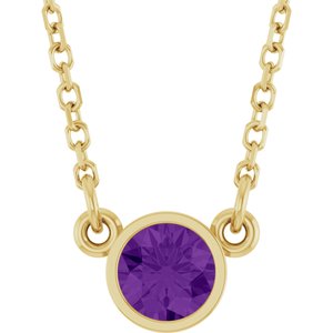 1/4 ct Diamond Bezel-Set Solitaire Birthstone Necklace
