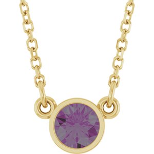 1/4 ct Diamond Bezel-Set Solitaire Birthstone Necklace