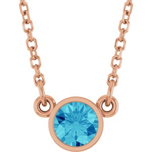 1/4 ct Diamond Bezel-Set Solitaire Birthstone Necklace