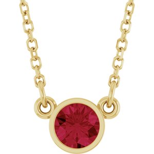 1/4 ct Diamond Bezel-Set Solitaire Birthstone Necklace