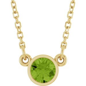 1/4 ct Diamond Bezel-Set Solitaire Birthstone Necklace