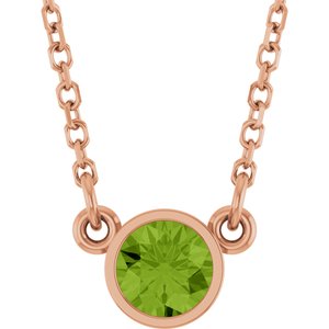1/4 ct Diamond Bezel-Set Solitaire Birthstone Necklace